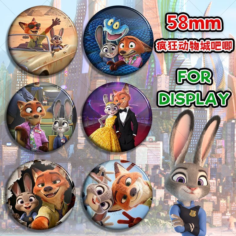 Crazy Zoo City 2 Valley Anime ip Badge Nick Fox Nick Cartoon Bar Schoolbag Decoração Bolsa Pingente