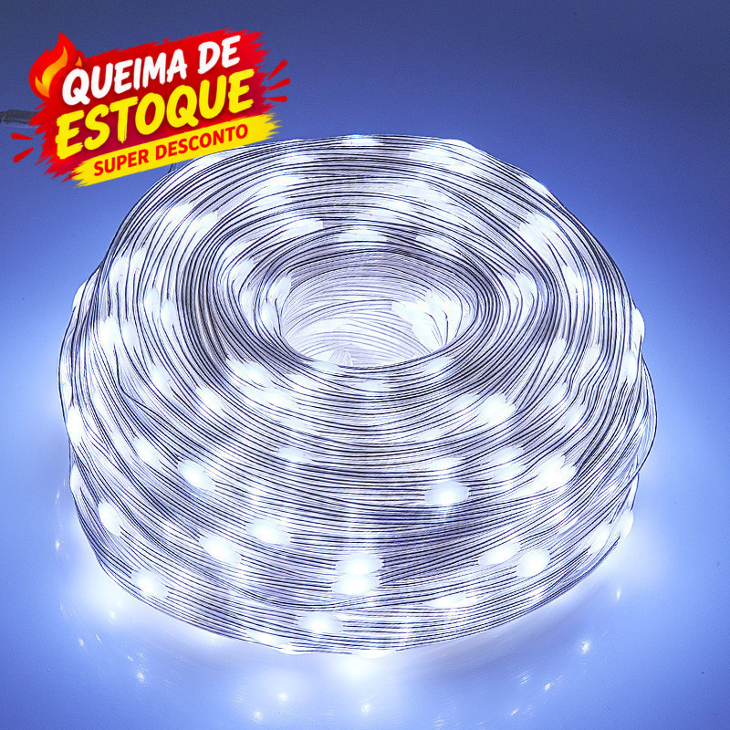 À VENDA! 30/50m Fio Fada Cordão Pvc Bivolt Prova Dágua 8 Modos 300/500leds