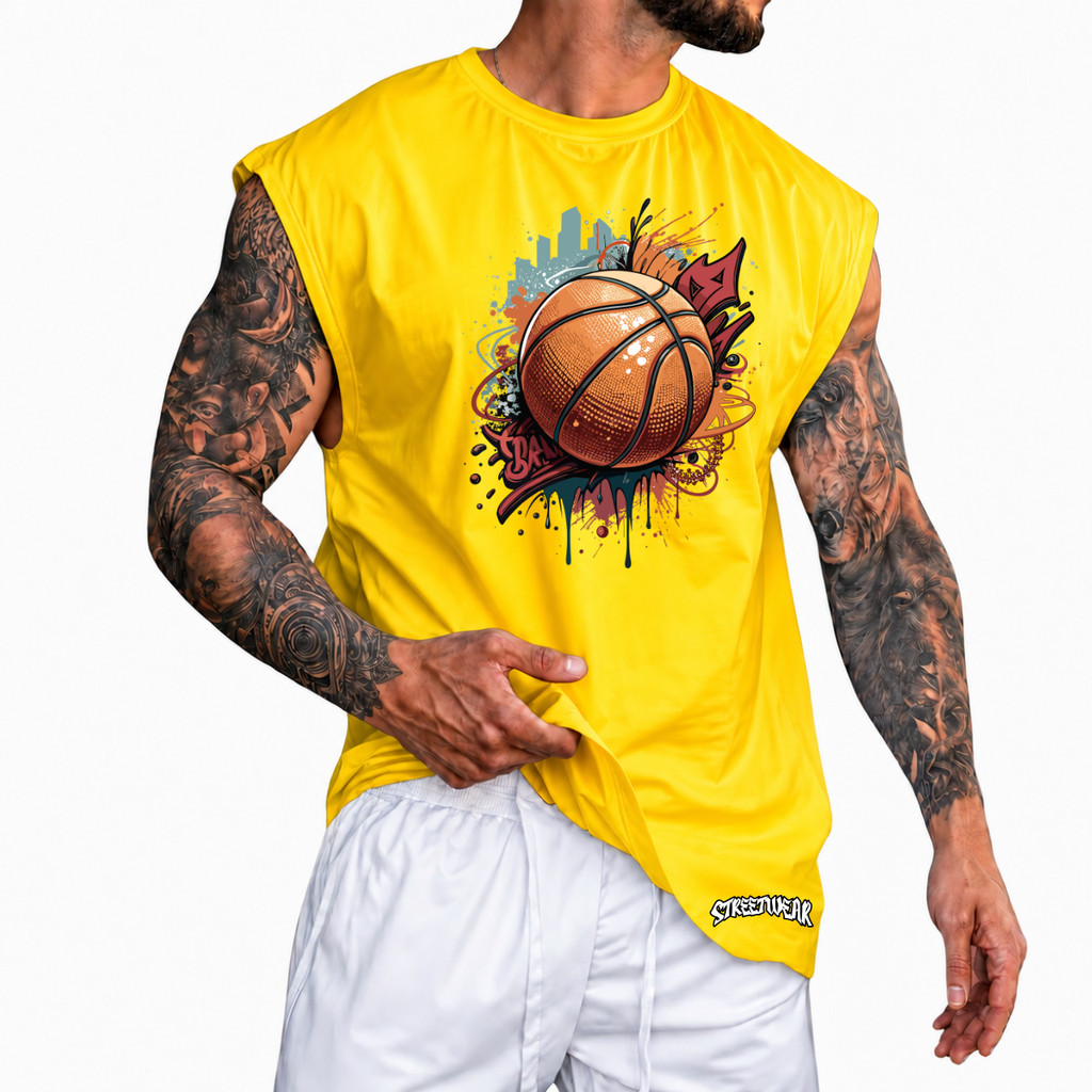 Regata Machão Oversized 100% Algodão Camiseta Basquete Musculação Streetwear Treino Praia Academia