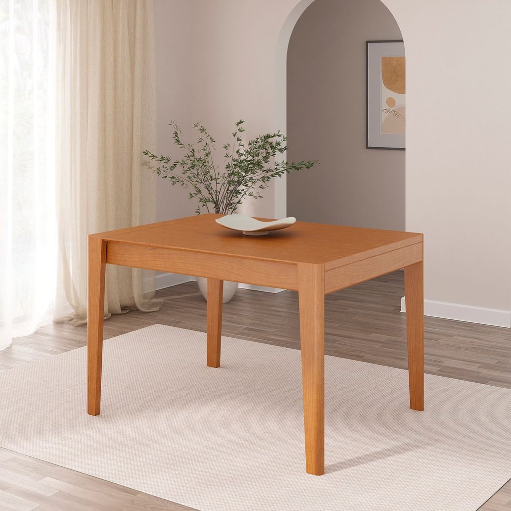 Mesa Extensível Retangular Tarsila CabeCasa MadeiraOriginals Marrom/Champagne Retangular