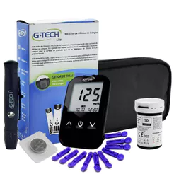 Aparelho Medidor de Glicose G-Tech Lite Kit 1 Unidade G-Tech 10 Tiras 10 Lancetas