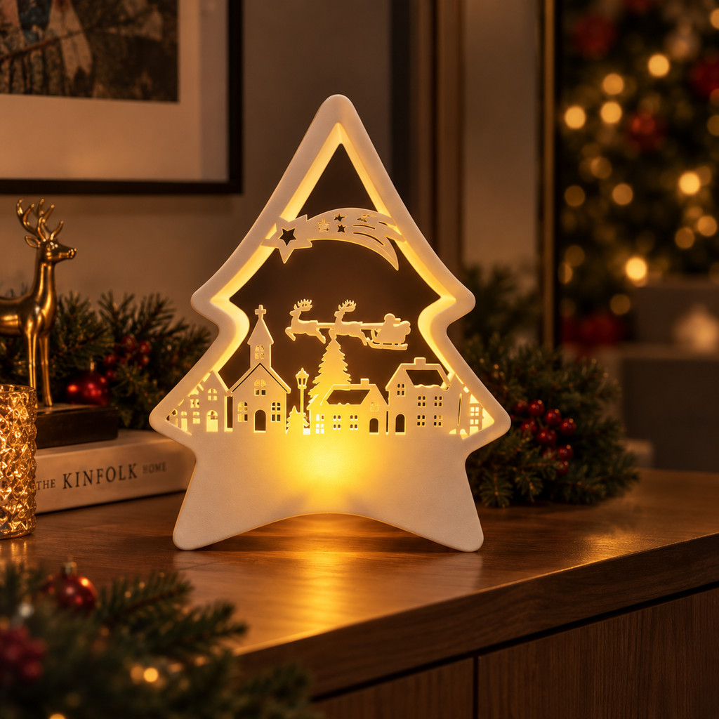 Árvore de Natal com LED Decoração Natalina Enfeite de Mesa Luminária Decorativa Natal