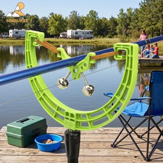 [Sunburst1 . br] Cabeça De Descanso Para Vara De Pesca Com Sino Duplo Estilo Alarme Bastão De Banco