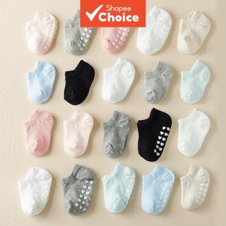 10 Pares De Meias De Barco De Malha Antiderrapante Para Bebê , Coração De Cor Sólida , Primavera/Verão Diariamente