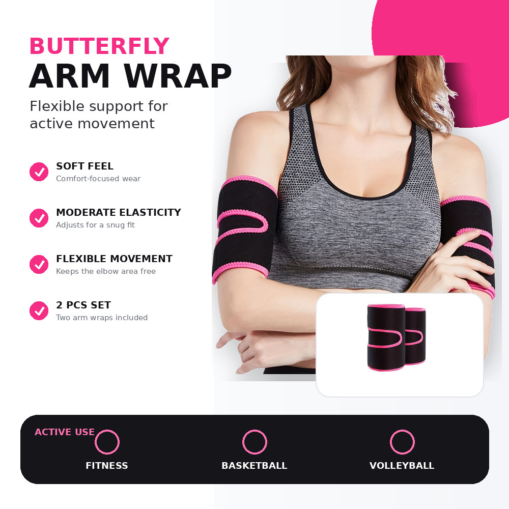 Faixa de Suporte para Braço com Design Borboleta | Tipo Arnês, Braçadeira Esportiva para Suor