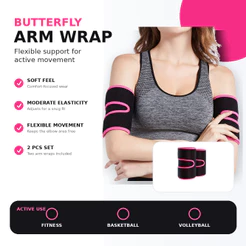 Faixa de Suporte para Braço com Design Borboleta | Tipo Arnês, Braçadeira Esportiva para Suor
