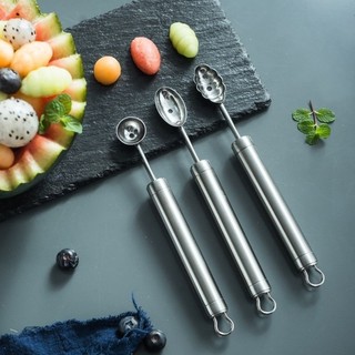 Conjunto de colheres para fazer bolinhas de frutas, aço inoxidável 430, design criativo de borboleta de duas pontas para