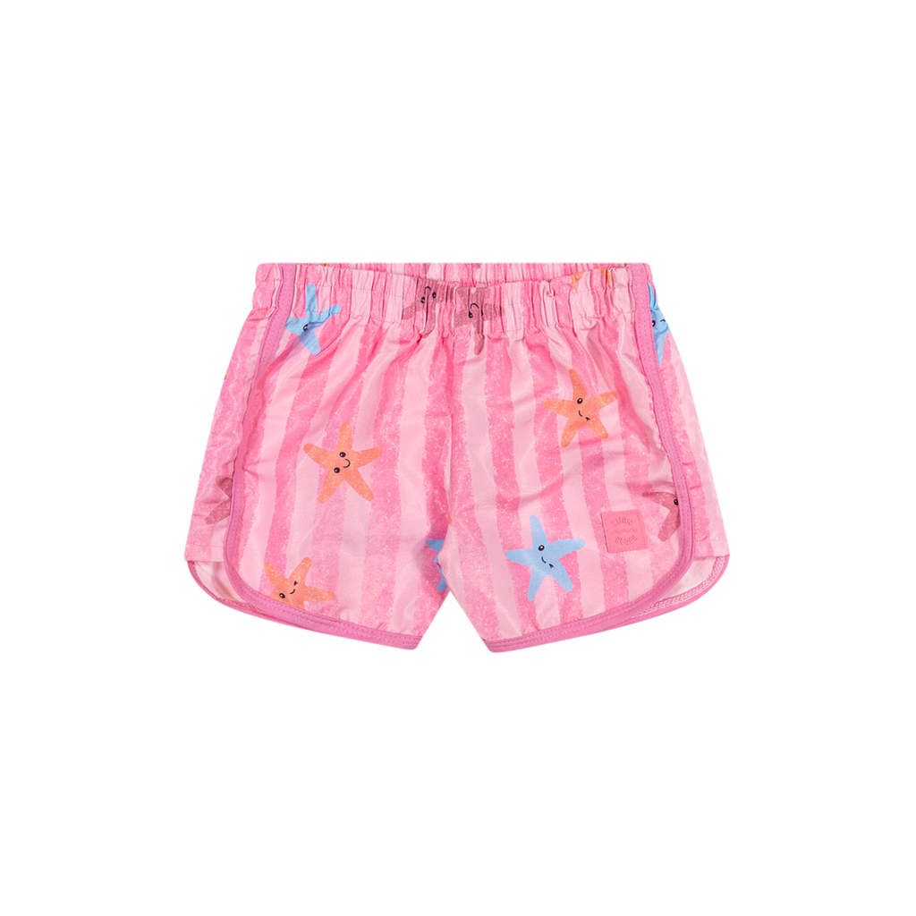Short Praia Infantil Menina Estampa Tactel Elian Rosa