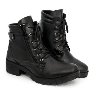 Coturno Bota Feminina Conforto Zíper Lateral Macio Leve Salto Baixo