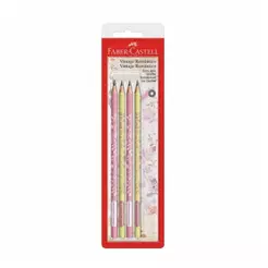Lápis preto Vintage Romântico 210560 com 4 unidades Faber-Castell
