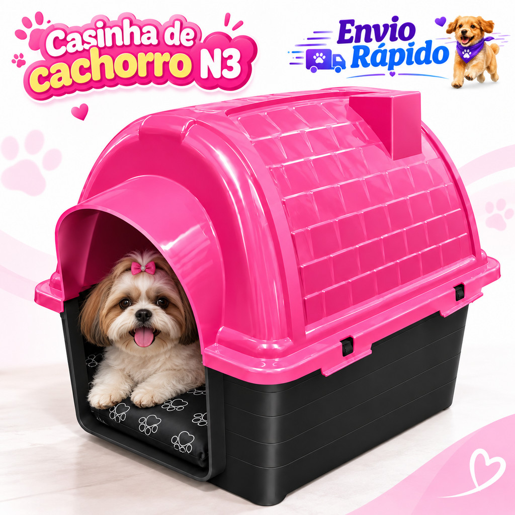 Casa Casinha Pet Cachorro N3 + Caminha Para Cachorro Casinha Pra Cachorro Caminha de Cachorro