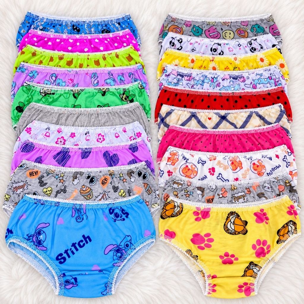 Kit Até 20 Calcinhas Infantil Menina Estampadas Confortável Calçolinha Criança - Valentina