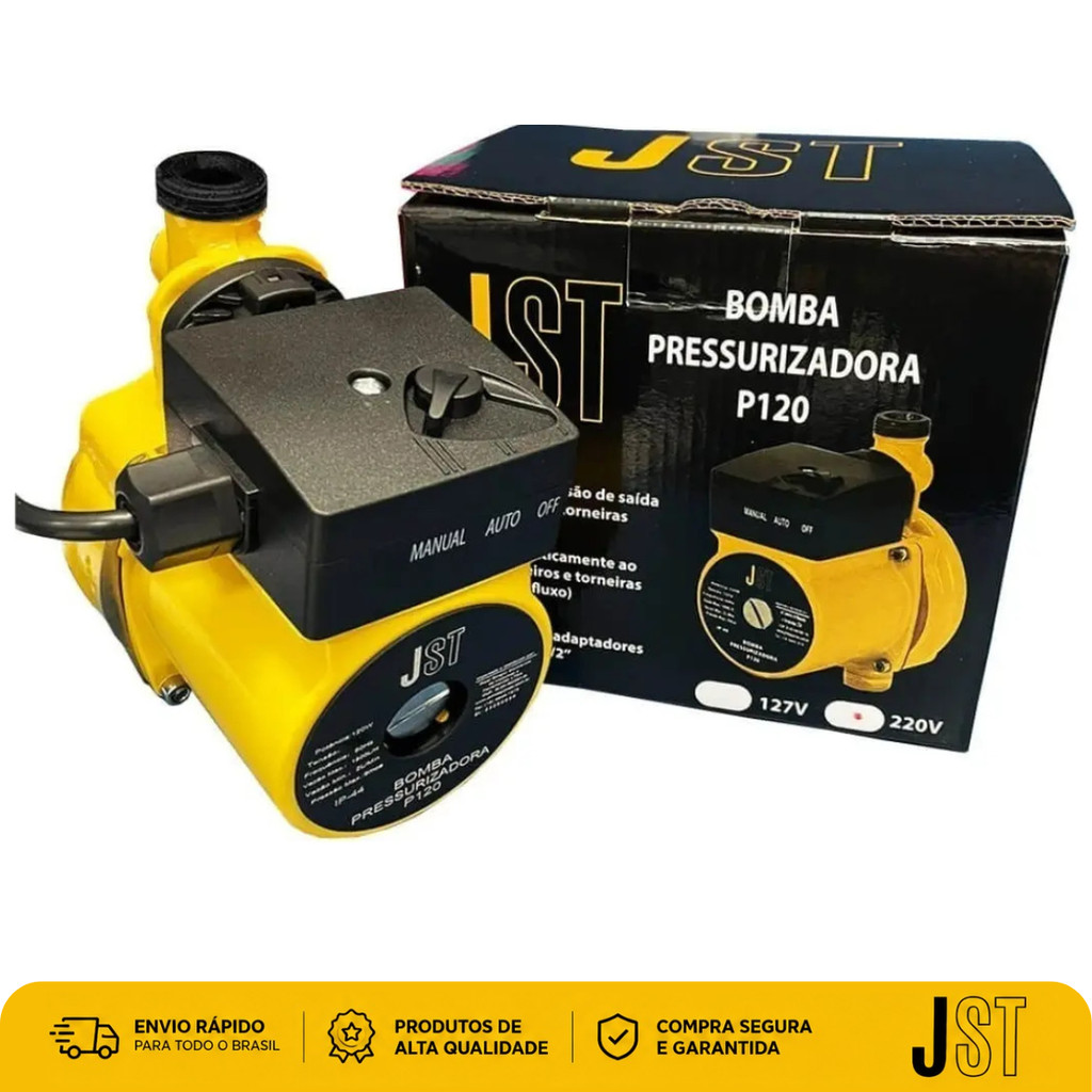 Bomba Pressurizadora de Água JST P120 220V para Chuveiro e Torneira 120W