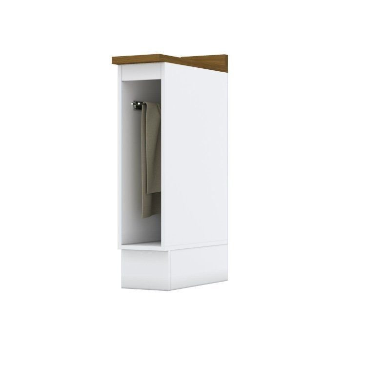 Balcão para Cozinha 20cm Porta Toalha com Tampo Emily Branco/HP/Nature Branco HP/Nature