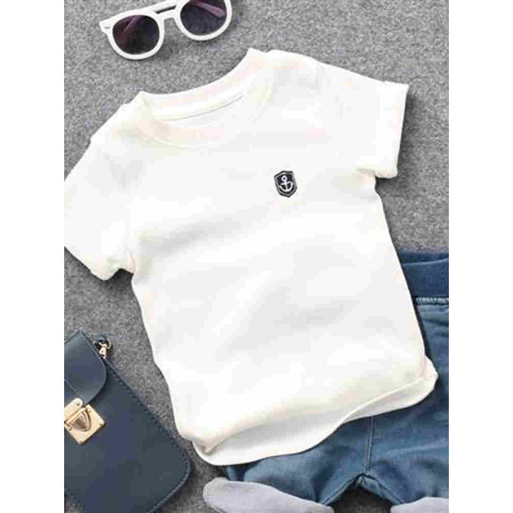 Crianças camiseta de manga curta fina novo estilo versão coreana meninos meia manga camiseta médio pequeno crianças meni