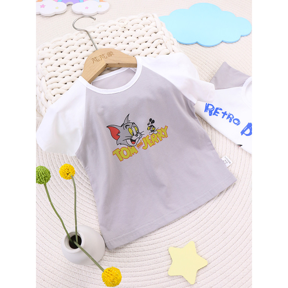 Meninos verão de manga curta meninas topos crianças dos desenhos animados roupas casuais crianças puro algodão camisetas