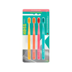 Escova Dental Kess Pro Cerdas Extra Macias cores Sortidas com 4 Unidades Leve Mais Pague Menos