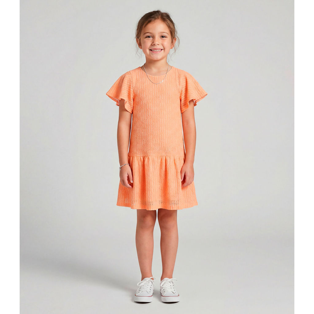 Vestido Infantil Tricot Trick Nick Laranja