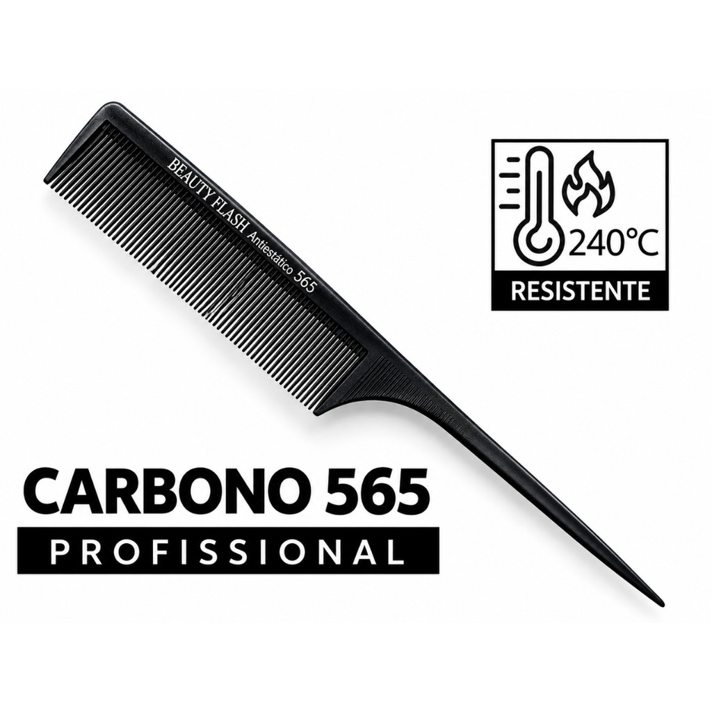 Pente De Carbono Profissional Antiestático Resistente Ao Calor Para Chapinha E Secador Anti Frizz
