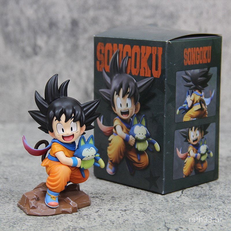 Figura de 10 cm do anime Dragon Ball Z, Son Goku segurando o Puya Road, versão Q, figura de ação em PVC, modelo para dec