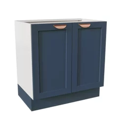Balcão Planejado 2 Portas 80cm sem Tampo Arizona CabeCasa MadeiraOriginals Azul/Branco