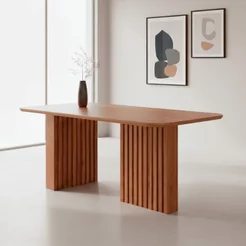 Mesa de Jantar 6 Lugares 180cm Retangular Ester Marrom/Cinamomo 180