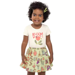 Conjunto Curto Infantil Menina Bloom Elian Bege
