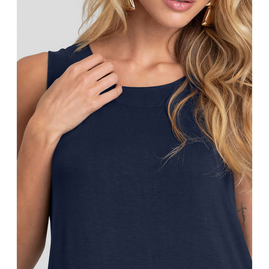 Vestido Midi Feminino em Malha Visco Dianna Azul · foto 2