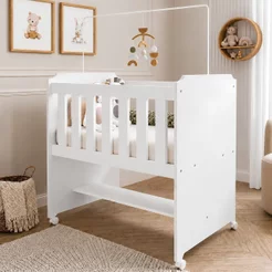Mini Berço 100% MDF com Colchão Léo Yescasa Branco Branco