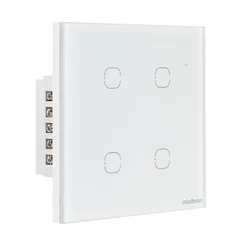 Interruptor inteligente Wi-Fi Touch 4 teclas Branco EIW 1004 Intelbras