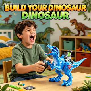 Brinquedo robô dinossauro com luzes, figura robótica eletrônica interativa, espinha em forma de hélice de DNA, presente 