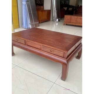 Mesa de centro em grade de abacaxi em mogno Mesa longa Novo estilo chinês Toda madeira maciça 1 metro 3 Sofá Mesa latera