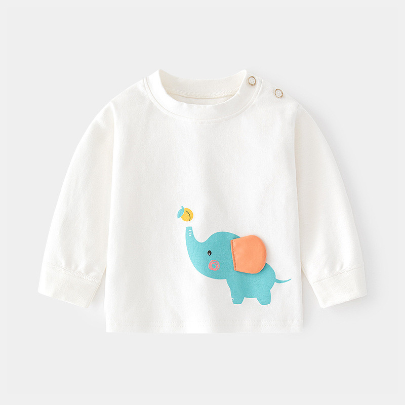 Bebê roupas de outono bebê puro algodão impresso roupa interior pulôver algodão dos desenhos animados crianças primavera