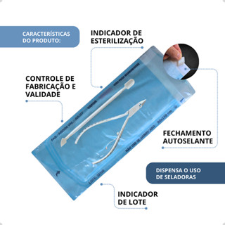 100 Unidades Envelope 9x23cm Autoclave Esterilização Auto Selante Papel Grau Cirúrgico em Oferta na Shopee