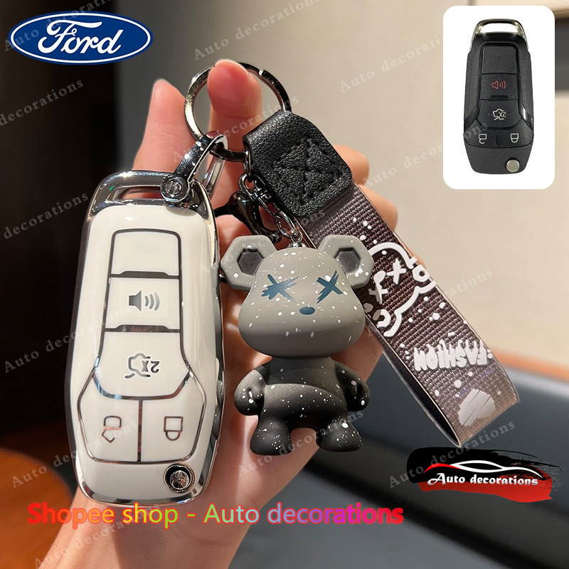 Capa Para Chave De Carro Ford KA + 14-21/2014 Fusão 14-20 TPU Porta-Chaves Chaveiro De Urso