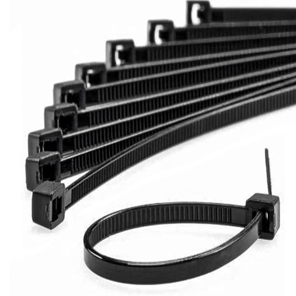 Pacote com 100 Abraçadeiras Nylon Pretas Algom em Oferta na Shopee