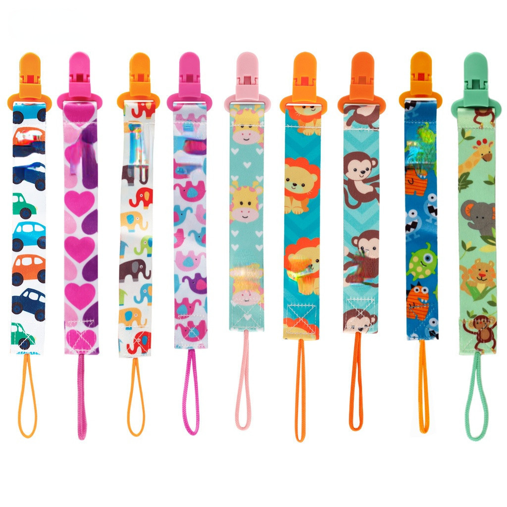 1/2/3/5 Prendedor De Chupeta Com Trava Com Corrente Clipe Chupeta Menino e Menina - Promoção 99P