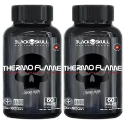 Kit 2X Thermo Flame Hardcore Termogênico - 60 Tablets - Black Skull