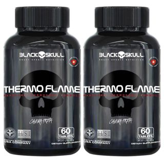 Kit 2X Thermo Flame Hardcore Termogênico - 60 Tablets - Black Skull em Oferta na Shopee