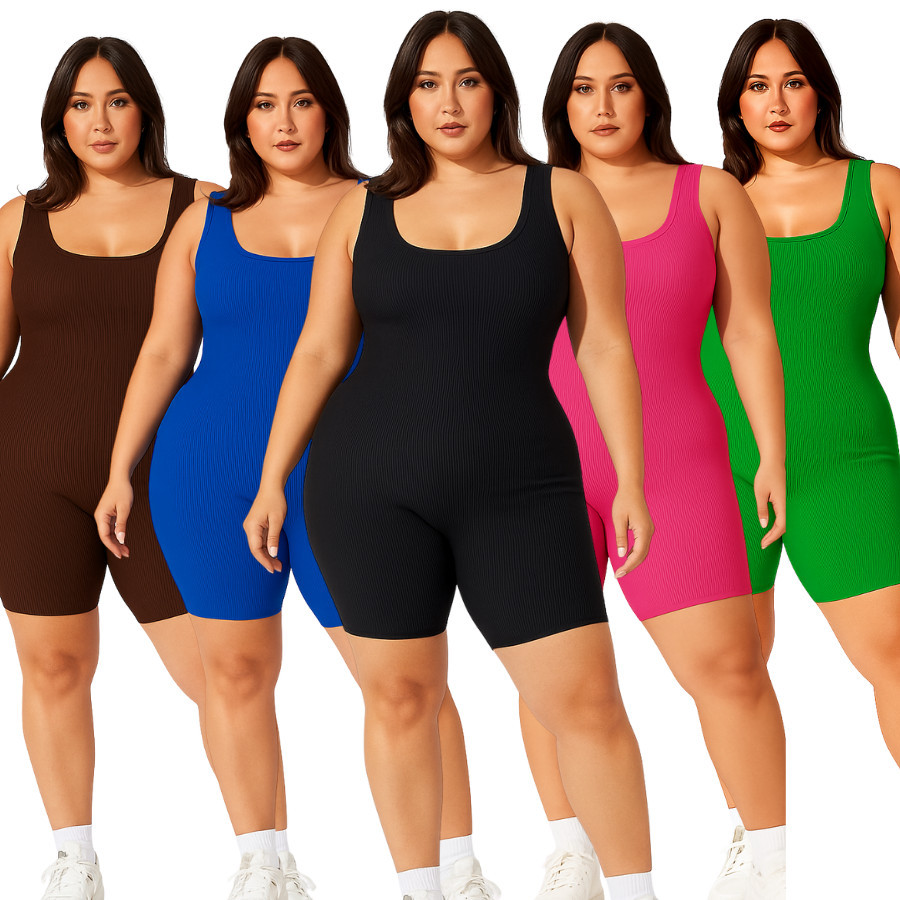 Macaquinho G ao G3 Plus Size Canelado Feminino Tamanho Grande | Look Pronto Estilo Pinterest — imagem 2 de 2