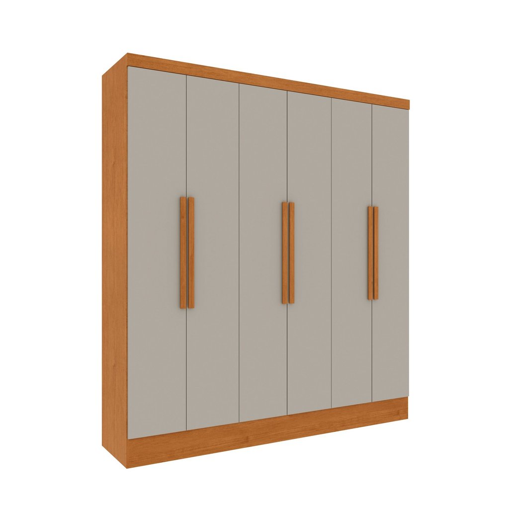 Detalhes do Guarda Roupa Casal 6 Portas 4 Gavetas Munique 180cm Espresso Móveis Cinamomo/Off White