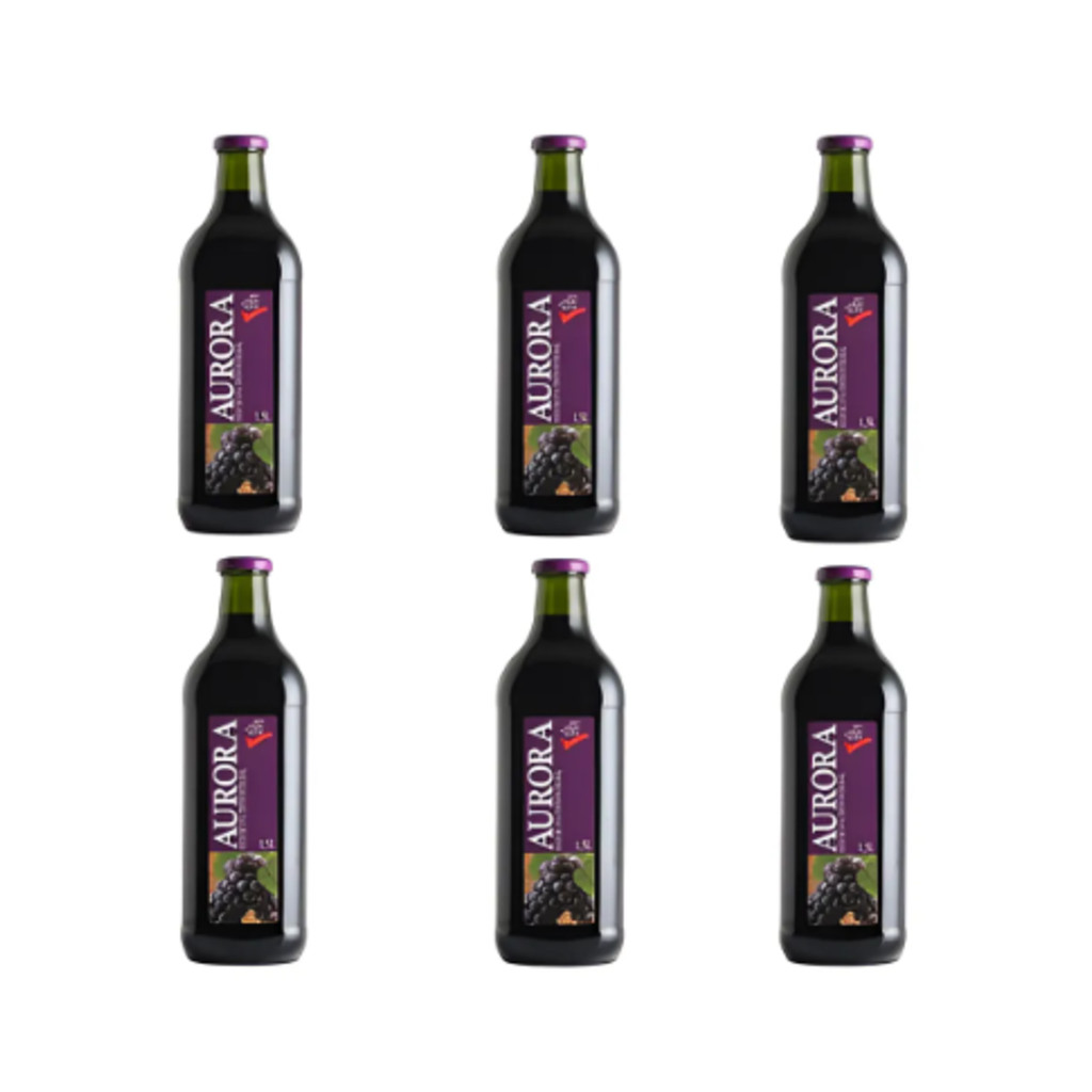 SUCO DE UVA AURORA T INTEGRAL VD 1500ML KIT 6 UNIDADES
