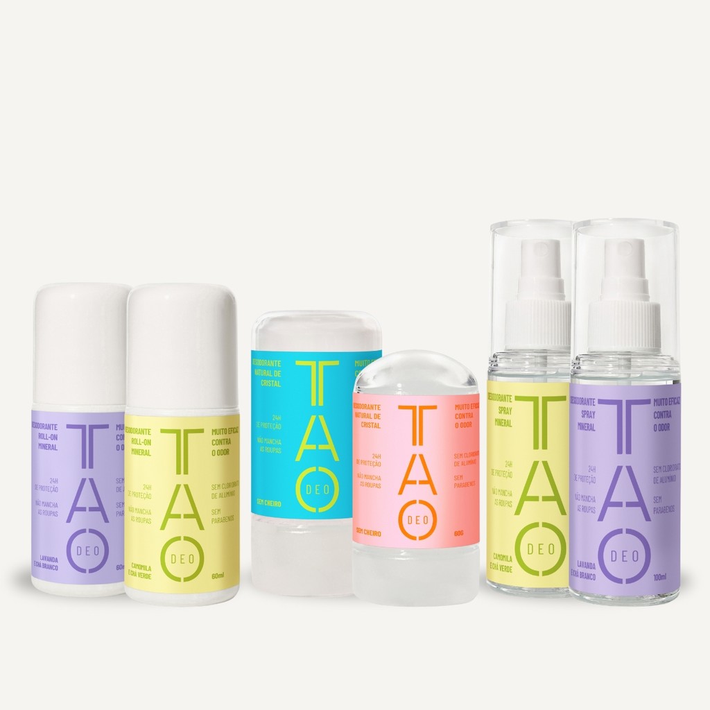 Kit Família TAO Deo – 6 Desodorantes Naturais Proteção 24h e Veganos