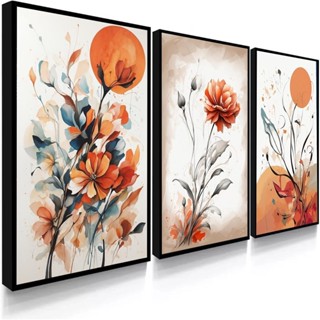 Quadro decorativo  Flores Abstrato Moderno Multicolorido Sala de estar Quarto Decoração de parede em Oferta na Shopee
