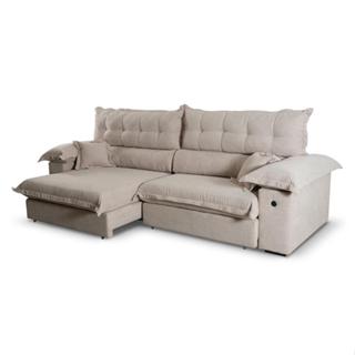 Sofá 3 Lugares Retrátil e Reclinável com USB Absoluto Linho Bege em Oferta na Shopee