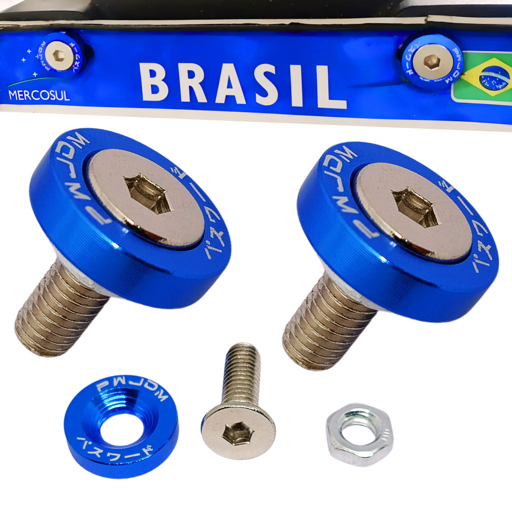 Parafuso Placa Carro e Moto Aço Inox Arruela Aluminio em Oferta na Shopee