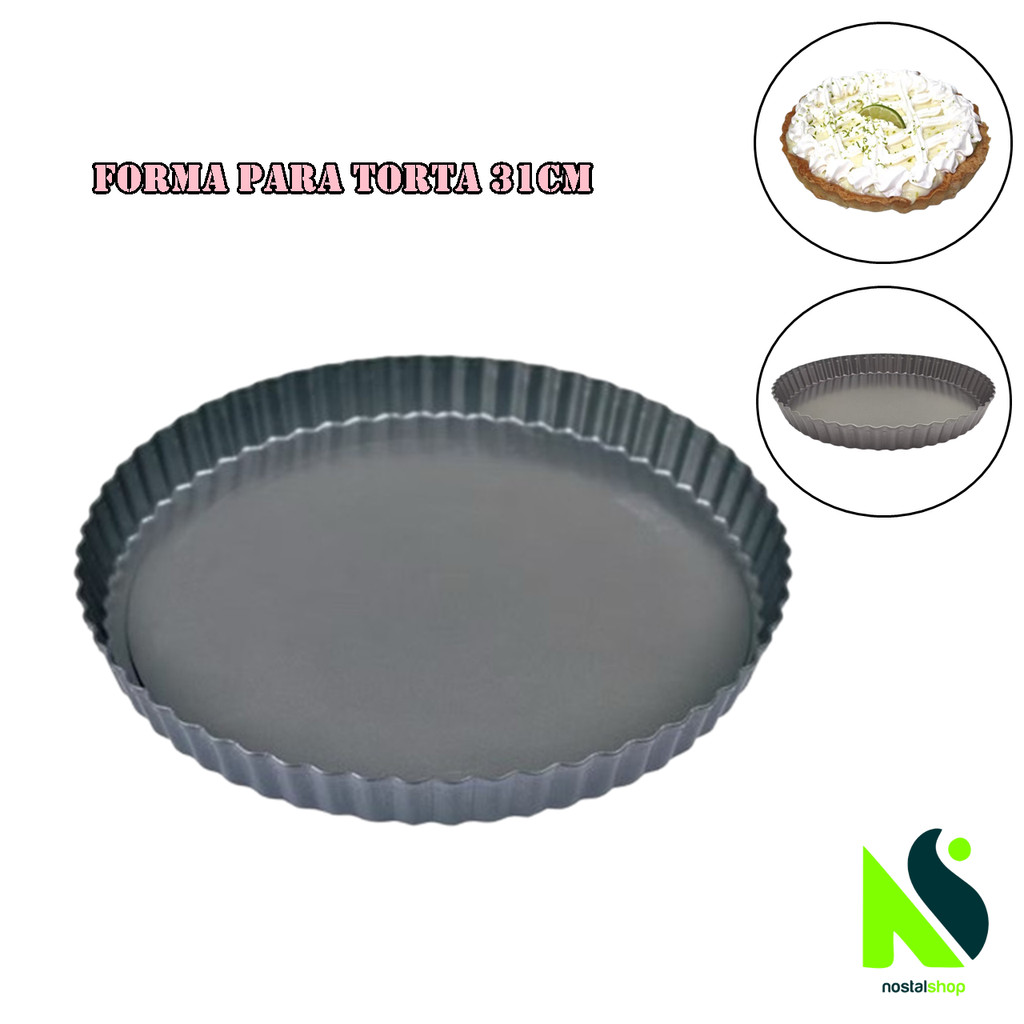Forma Assadeira  Antiaderente para Torta 31cm Forma de bolo Quinche em Oferta na Shopee