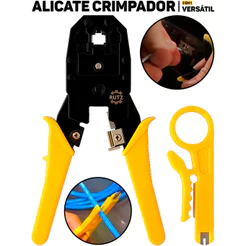 Kit Alicate Crimpador 3 Em 1 E Desencapador Hutz Profissional Terminais Cabos Elétricos Conectores