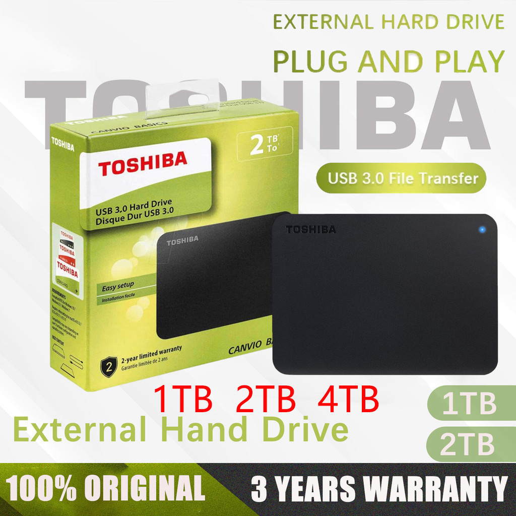 HD Externo Portable Toshiba 1TB 2TB 4TB Disco rígido externo Usb 3.0 Unidade De Disco Rígido Externo 2TB[Original