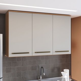 Armário Aéreo 120cm 3 Portas com Prateleira Interna Isabelle Freijó/Arenas em Oferta na Shopee